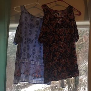 2 cold shoulder summer blouses
